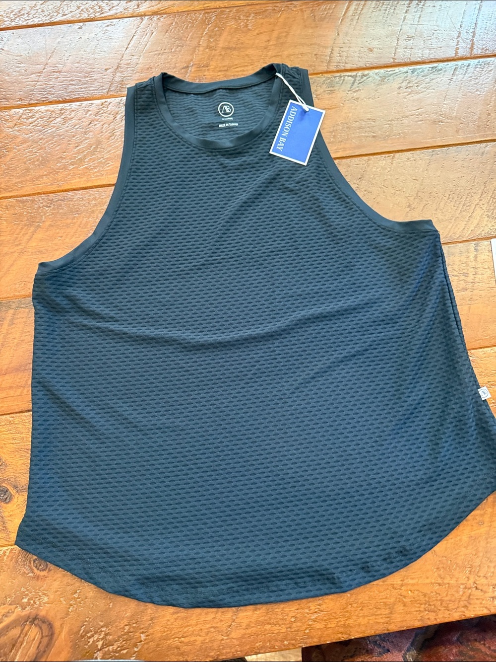 Addison Bay Black Textured Athletic Tank Top